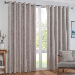 Divante Alden Thermal Eyelet Curtain Dove Grey 229 x 168cm - thumbnail 1