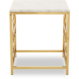 Premier Housewares Luxurious White Marble Side Table - thumbnail 4