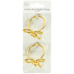 Prostar Gold Bow Napkin Ring 2 Pack