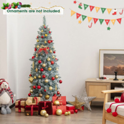 StarBright Pre Lit Multicolour Slim Pencil LED Artificial Christmas Tree 5ft - thumbnail 4