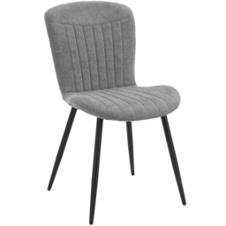 FWStyle Grace Clamshell Grey Linen Upholstered Waterfall Dining Chair Set of 4 - thumbnail 2
