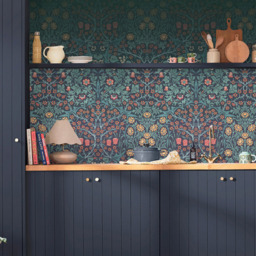 William Morris Blackthorn Navy Mural