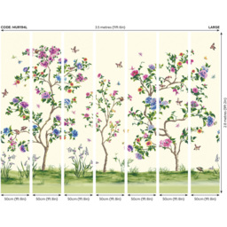 Origin Murals Oriental Flower Tree Cream and Pink Wall Mural - thumbnail 4