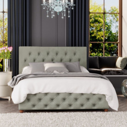 Laurence Llewelyn-Bowen Luna King Size Duck Egg Plush Velvet Ottoman Bed