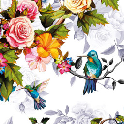 Origin Murals Hummingbird Garden Multicolour Wall Mural - thumbnail 2