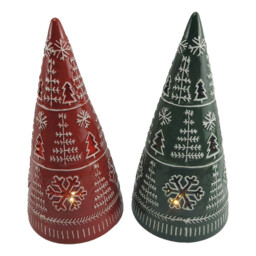Single Santa's Chalet Red or Green Christmas Tree Shape LED Bauble 30.8cm in Assorted styles