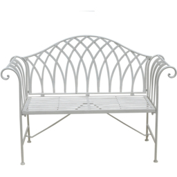 Garden Gear Wrought Iron Versailles Antique White Garden Bench - thumbnail 2
