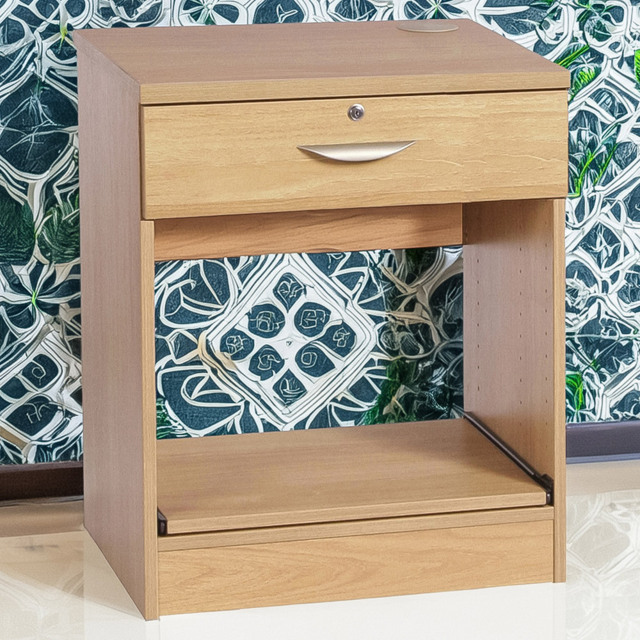 R White Cabinets Brown Single Drawer Printer Desk Stand - image 1
