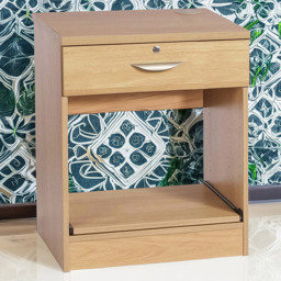 R White Cabinets Brown Single Drawer Printer Desk Stand - thumbnail 1