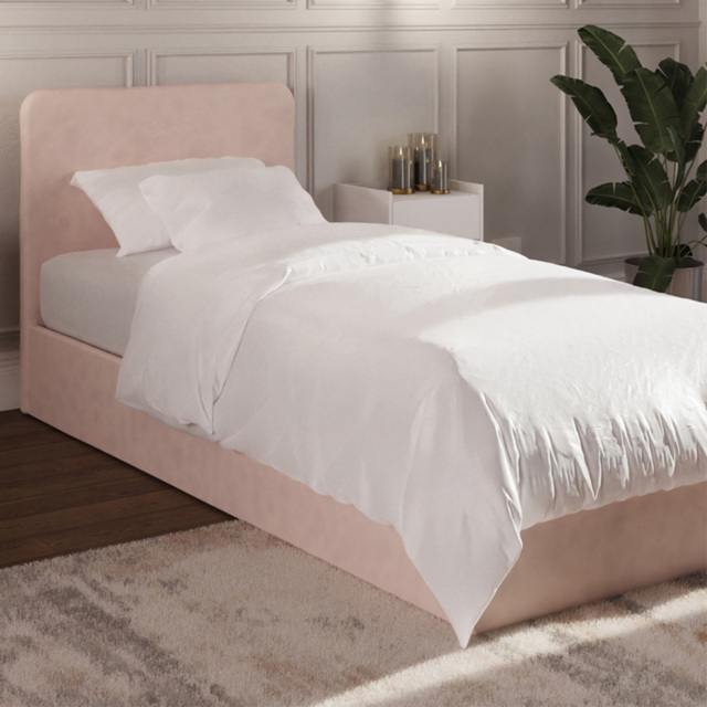 GFW Chiswick Soft Pink Single Ottoman Bed with SC Pocket Sprung Mattress - image 1