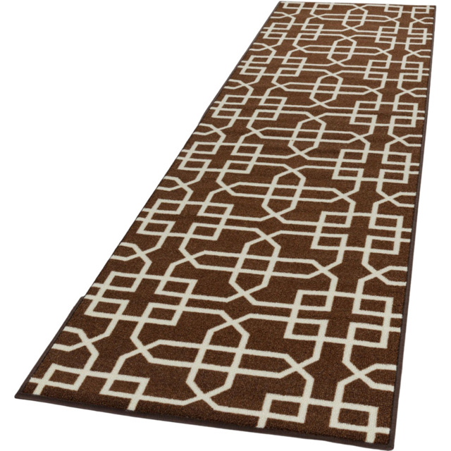 Smart Living Siam Brown and Cream Non-Slip Door Mat with Gel Backing 50 x 80cm - image 1