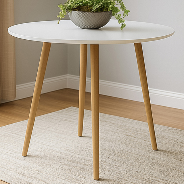 Kosy Koala 4 Seater White Wooden Round Dining Table - image 1