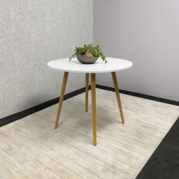 Kosy Koala 4 Seater White Wooden Round Dining Table - thumbnail 3