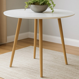 Kosy Koala 4 Seater White Wooden Round Dining Table