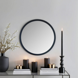 Yearn Classic Black Round Wall Mirror 50cm - thumbnail 4