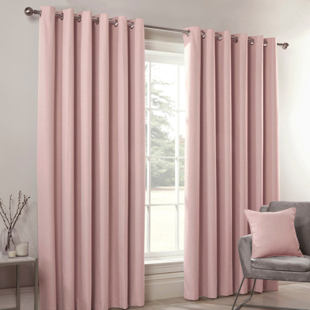 Divante Hoxton Blush Blackout Eyelet Curtains 228 x 229cm - image 1