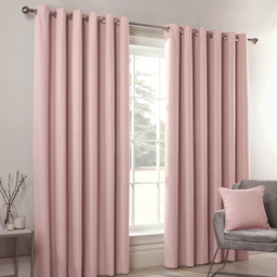 Divante Hoxton Blush Blackout Eyelet Curtains 228 x 229cm