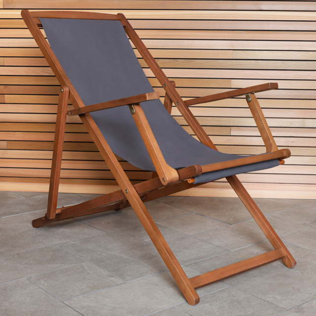 Charles Bentley Grey Deck Chair - image 1