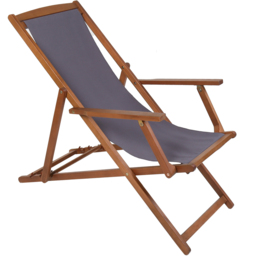 Charles Bentley Grey Deck Chair - thumbnail 2