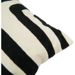 Divante Hudson Black and White Embroidered Cushion 45 x 45cm - thumbnail 2