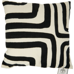 Divante Hudson Black and White Embroidered Cushion 45 x 45cm