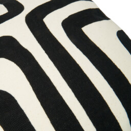 Divante Hudson Black and White Embroidered Cushion 45 x 45cm - thumbnail 3
