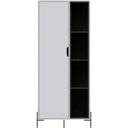 Core Products Dallas Single Door White and Carbon Grey Bookcase - thumbnail 2