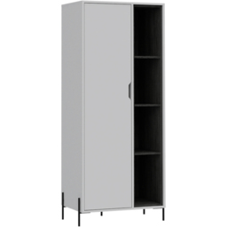 Core Products Dallas Single Door White and Carbon Grey Bookcase - thumbnail 3
