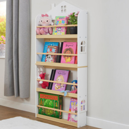 Liberty House Toys 4 Tier Wall Mounted House Bookcase - thumbnail 1