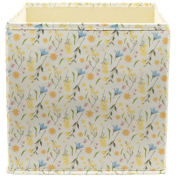 Homebase Floral Yellow Compact Cube Storage Insert 3 Pack - thumbnail 3