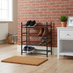 Malmo Black 4 Shelf Adjustable Shoe Rack - thumbnail 4