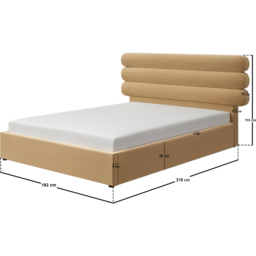 SOLACE+CO Atlas Sand King Size Velvet Ottoman Bed - thumbnail 3