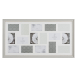 The Port. Co Gallery 16 Aperture Collage Soft Grey 19 x 35.2 inch Photo Frame