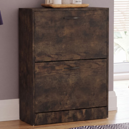 VIDA DESIGNS 2 Drawer Dark Wood Shoe Cabinet - thumbnail 1