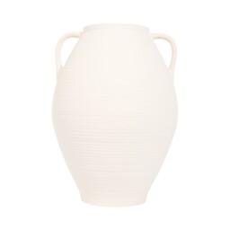 Elena Large Handled Vase - White - thumbnail 1