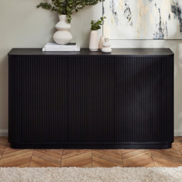 Julian Bowen Louis 3 Door Black Fluted Sideboard