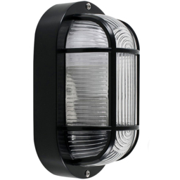 ValueLights Carnforth Black Outdoor Wall Bulkhead Light