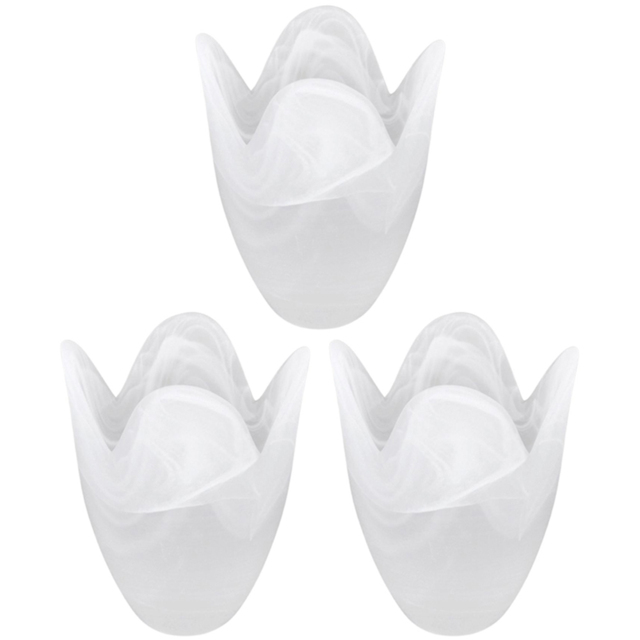ValueLights Marble Effect Tulip Shape Glass Lamp Shades Set 3 Pack - image 1