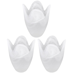 ValueLights Marble Effect Tulip Shape Glass Lamp Shades Set 3 Pack