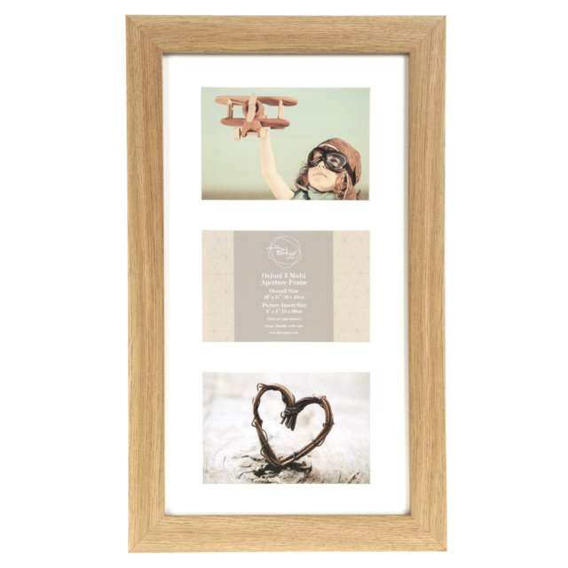 The Port. Co Gallery Oxford 3 Aperture Collage Wood Effect 6 x 4 inch Photo Frame - image 1