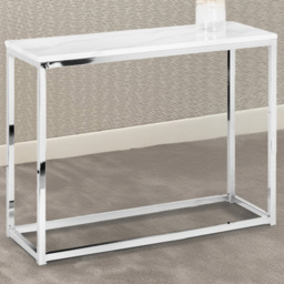 Julian Bowen Scala Chrome and White Marble Top Console Table
