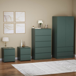 Vida Designs Denver 4 Piece Jasper Green Bedroom Furniture Set