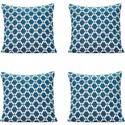 Alan Symonds Berkeley Chenille Teal Geometric Cushion with Polyester Filled Pad 45 x 45cm 4 Pack