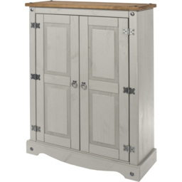 Corona 2 Door Grey Washed Wax Finish Cupboard - thumbnail 3