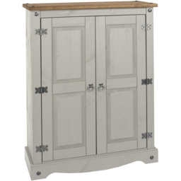 Corona 2 Door Grey Washed Wax Finish Cupboard - thumbnail 4
