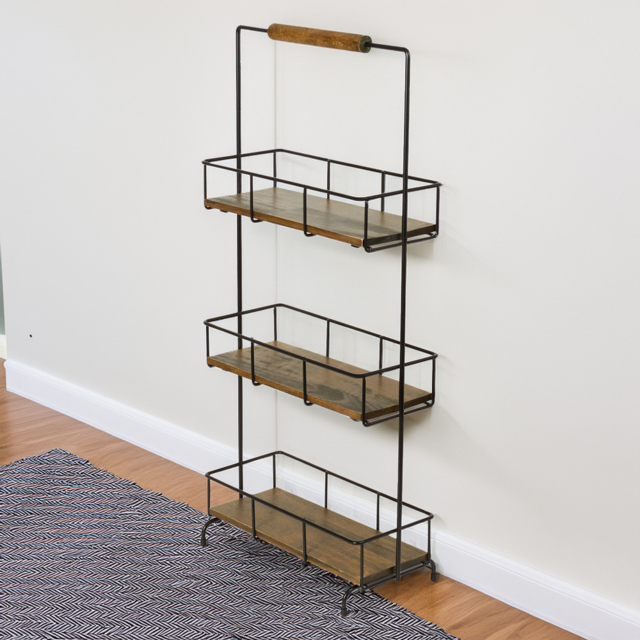 Malmo Black 3 Tier Shelving Stand with Handle - image 1