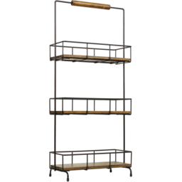 Malmo Black 3 Tier Shelving Stand with Handle - thumbnail 3