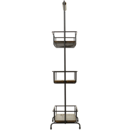Malmo Black 3 Tier Shelving Stand with Handle - thumbnail 4