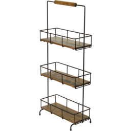 Malmo Black 3 Tier Shelving Stand with Handle - thumbnail 2