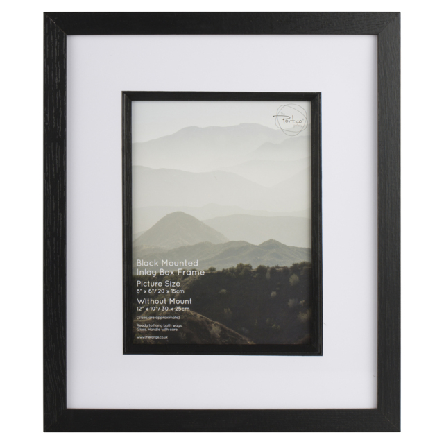 The Port Co Gallery Black Mounted Inlay Box Photo Frame 8 x 6 inch - image 1